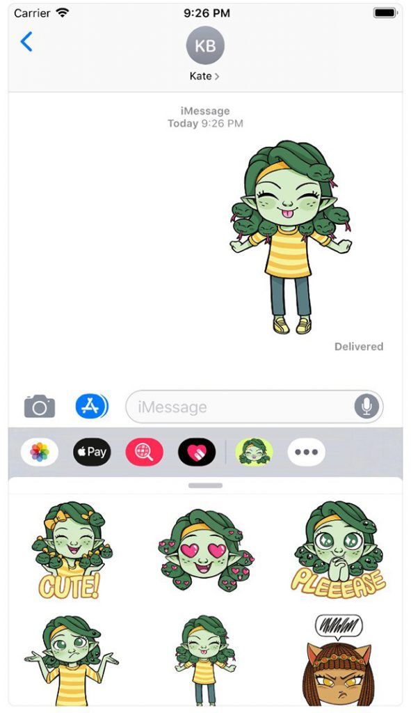Monstrously Cute stickers in iOS