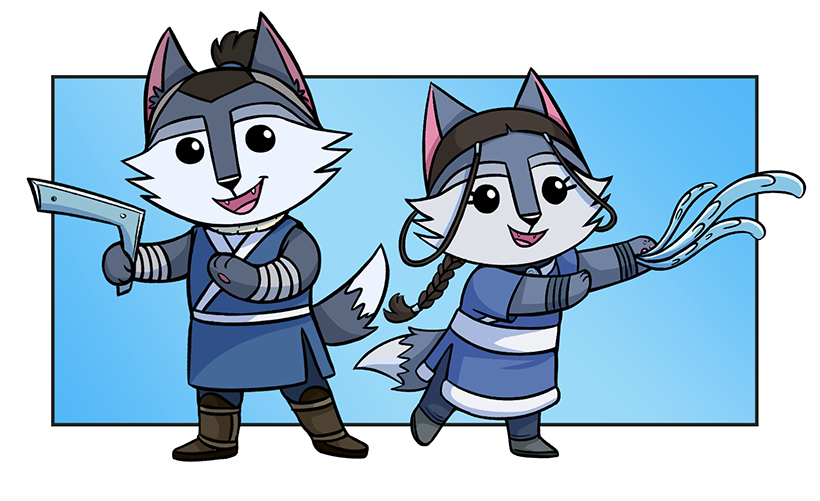 Didi and Darien dressed as Katara and Sokka