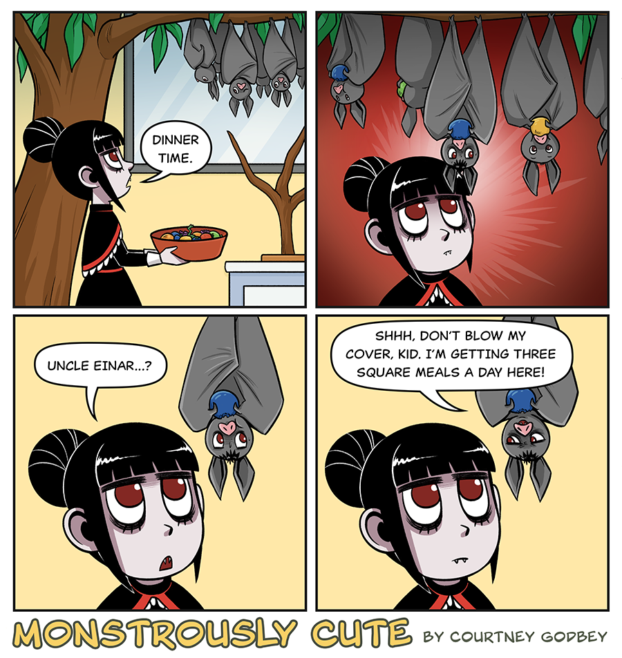 Dinner time.

Uncle Einar...?

Shhh.  Don't blow my cover, kid.  I'm getting three square meals a day here!